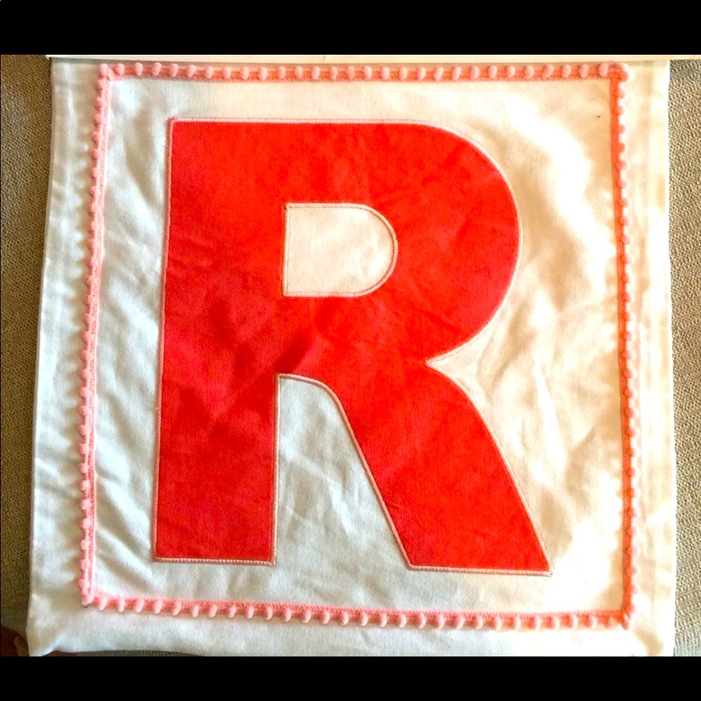 NWOT Monogrammed Throw Pillow Cover Girls R